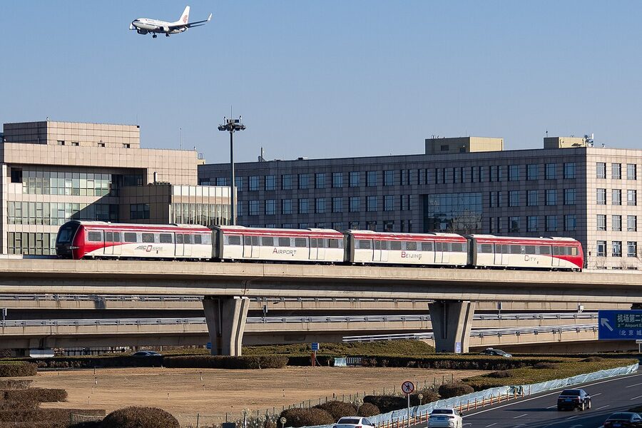 Capital Airport Express train leaving Terminal 3