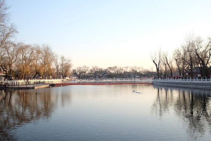 Houhai lake in Beijing during winter