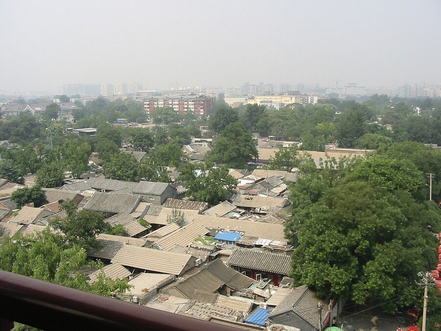 Hutong neighbourhood seen from the Drum Tower in Beijing