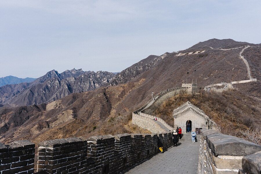 Mutianyu Great Wall section with watchtowers and pine forest