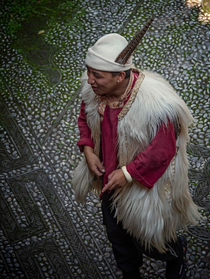 Naxi minority elders in traditional dress, Lijiang