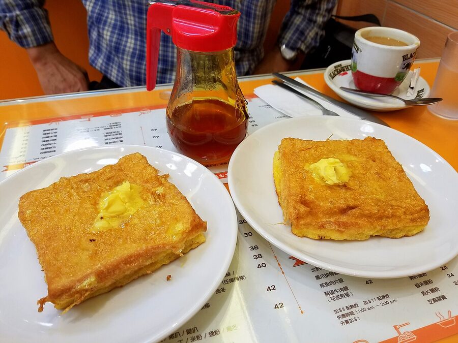 Hong Kong style French toast with butter syrup and condensed milk