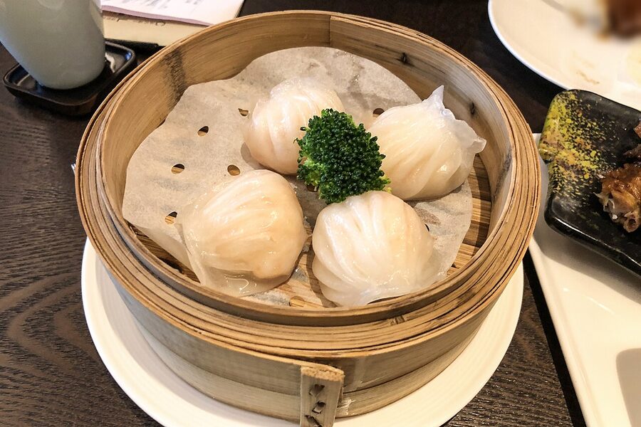 Har gow translucent prawn dumplings at InterContinental Guangzhou