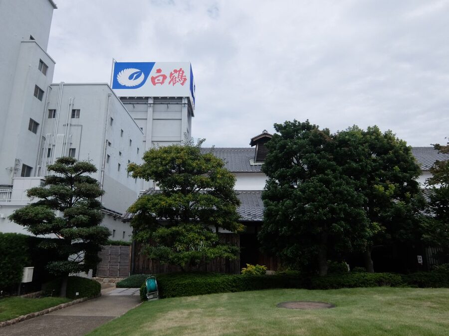 Inside Hakutsuru Sake Brewery Museum showing historic brewing exhibits
