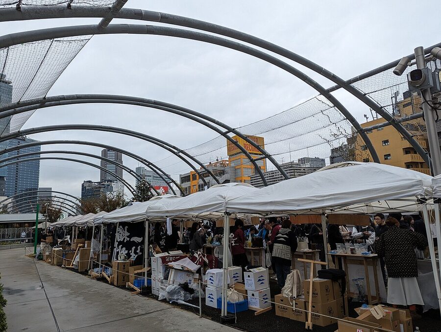 Sake tasting event at Miyashita Park in Tokyo