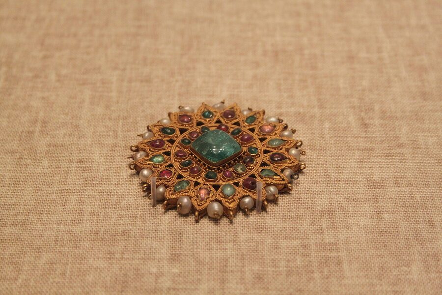 Display of Qing dynasty treasures inside the Treasure Gallery (Hall of Jewelry) at the Forbidden City, Beijing