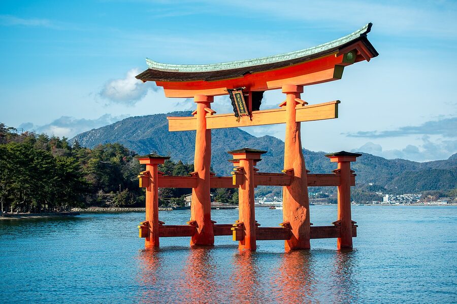 Itsukushima floating torii at high tide, Miyajima
