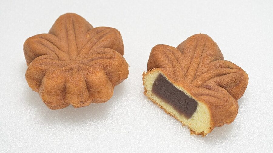 Momiji manju maple leaf shaped Japanese cakes