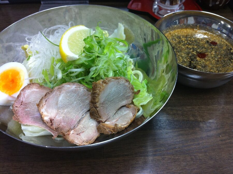 Hiroshima tsukemen with noodles and dipping bowl