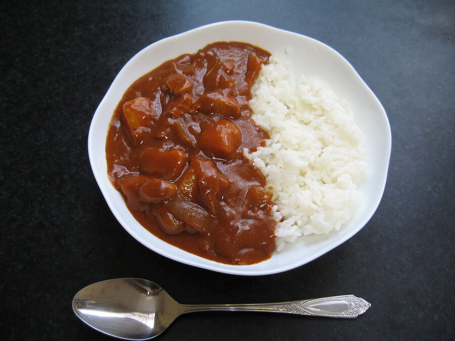 Hayashi rice beef and onion stew over rice