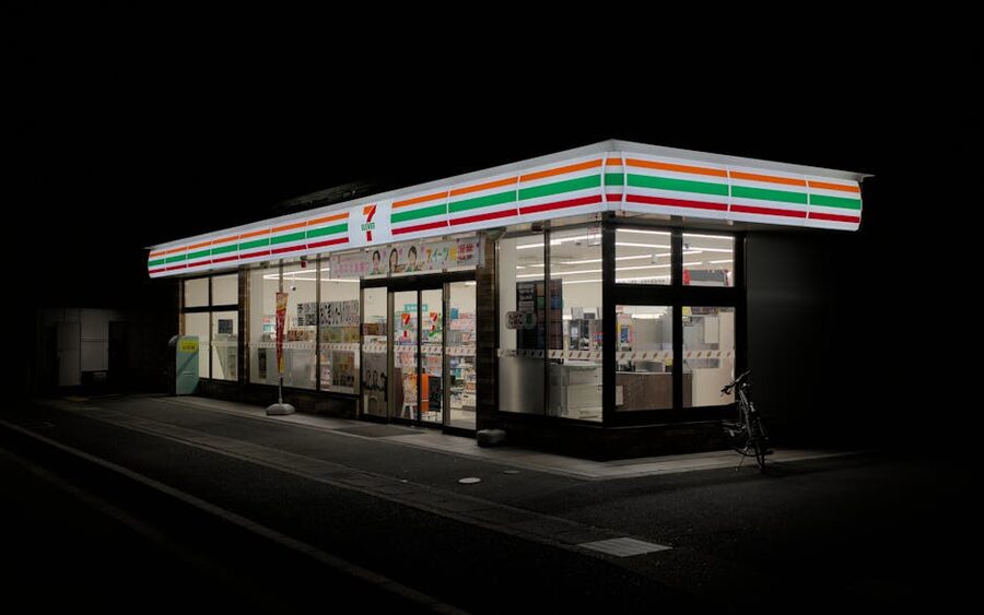 Convenience store konbini interior in Japan
