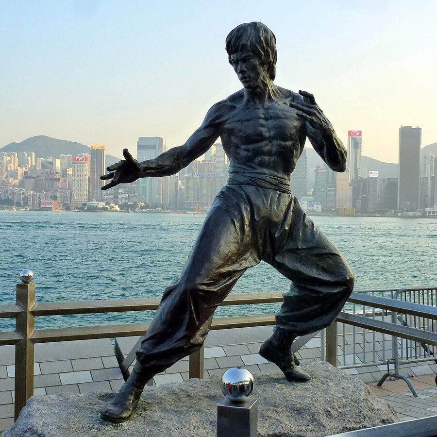 Bruce Lee statue at the Avenue of Stars Hong Kong