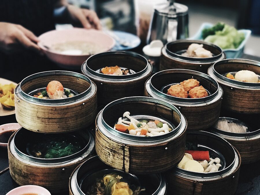 Dim sum cart Hong Kong tea house