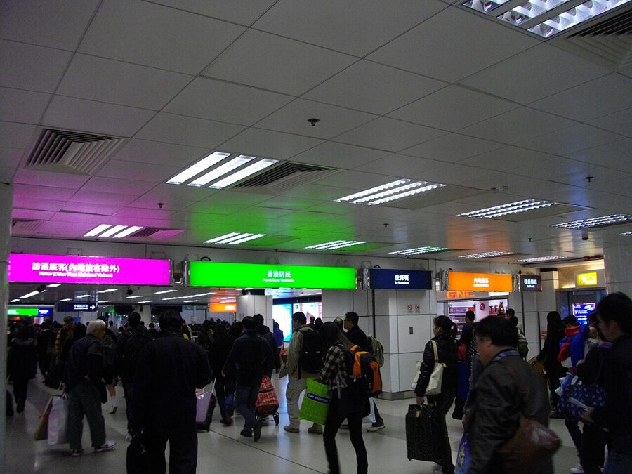 Luohu border crossing between Shenzhen and Hong Kong