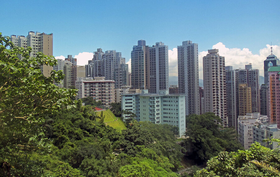 View of Hong Kong Mid-Levels from Old Peak Road