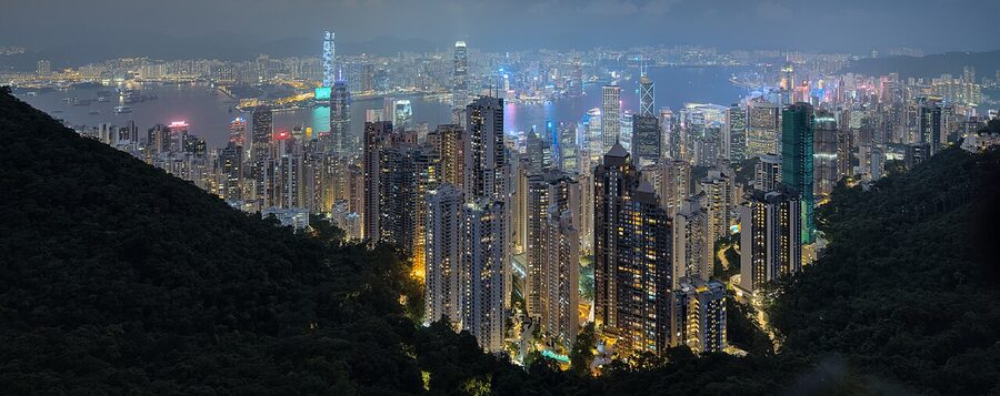Hong Kong skyline view from Victoria Peak