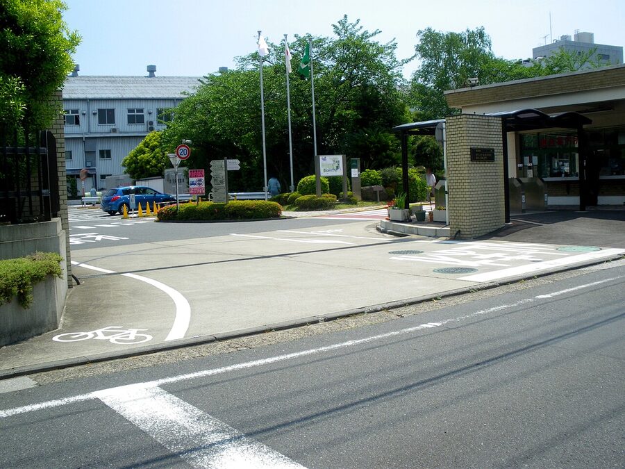 Kirin Beer factory building in Yokohama, Kanagawa Prefecture, with brewing towers visible