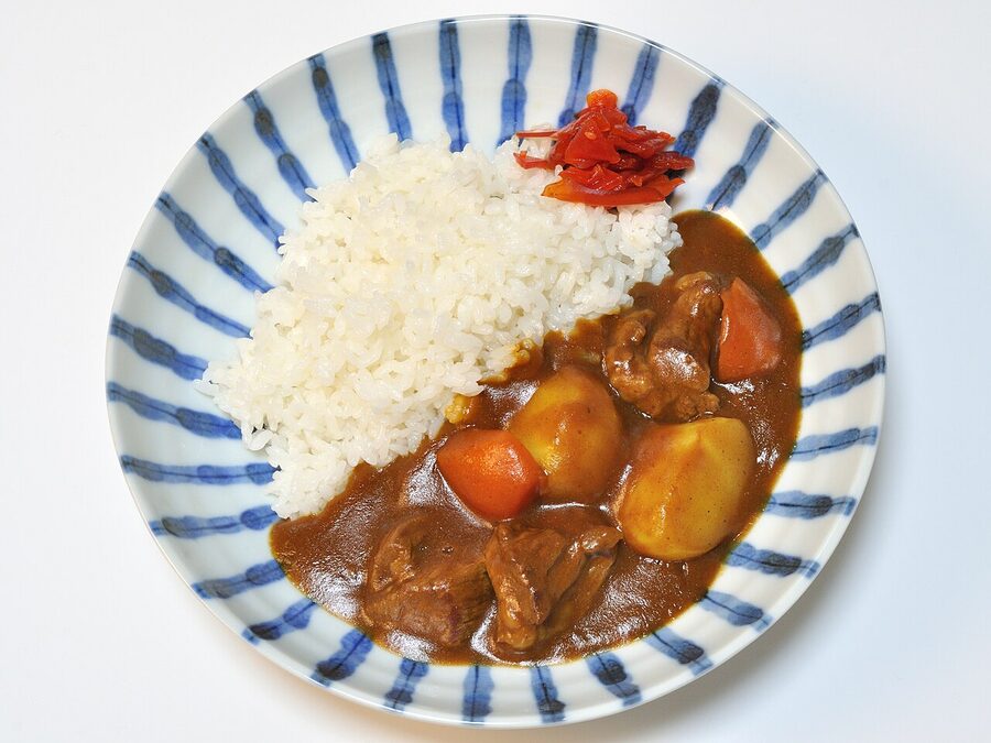 Japanese beef curry rice plate