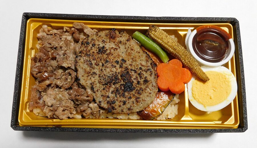 Omi beef rice bowl bento with Matsusaka hamburg steak