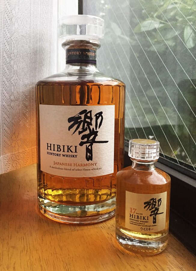 Hibiki whisky bottle by Suntory