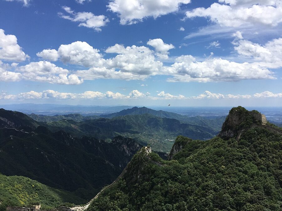 Wild crumbling Jiankou Great Wall in mountains
