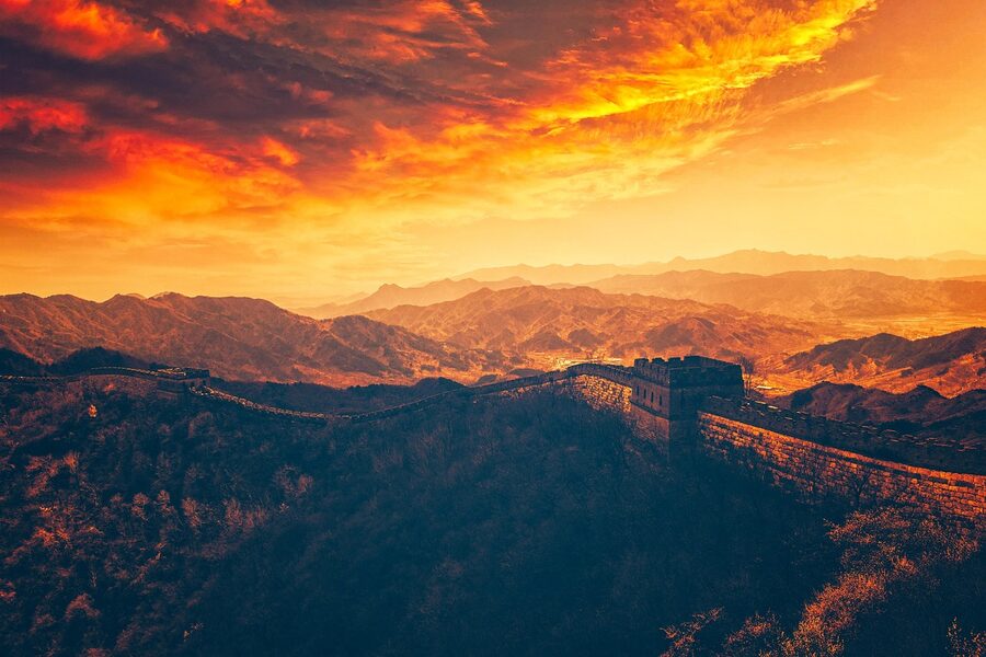 Mutianyu Great Wall at sunset