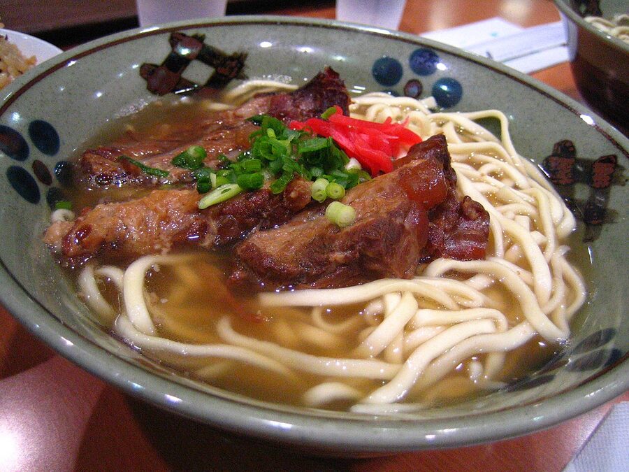 Soki soba with braised bone-in pork rib in pork bone broth