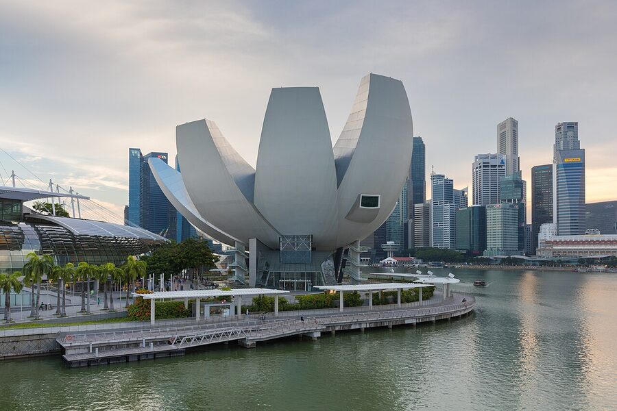 ArtScience Museum at Marina Bay Sands showing lotus-shaped building