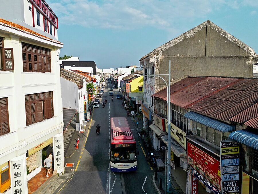 Chulia Street in George Town Penang during the day