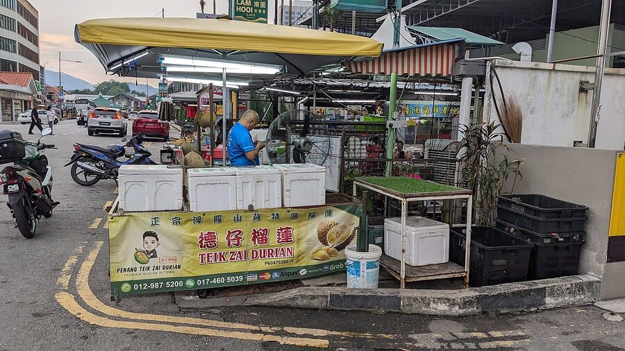 Hawker stall in food market on Jalan Burma, George Town Penang
