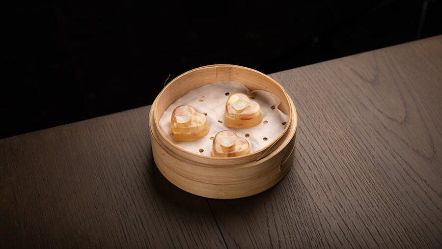 Dim sum in bamboo steamer