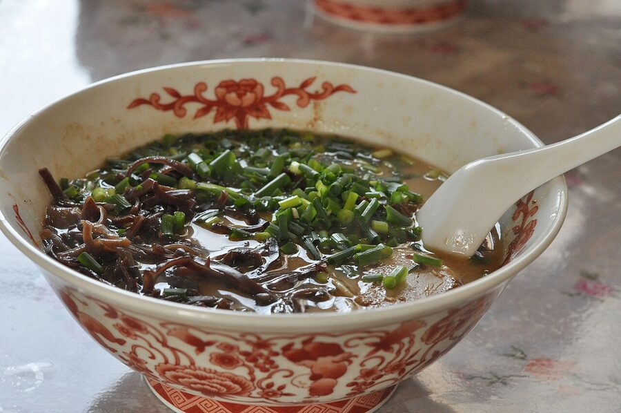 Kumamoto tonkotsu ramen with black garlic oil