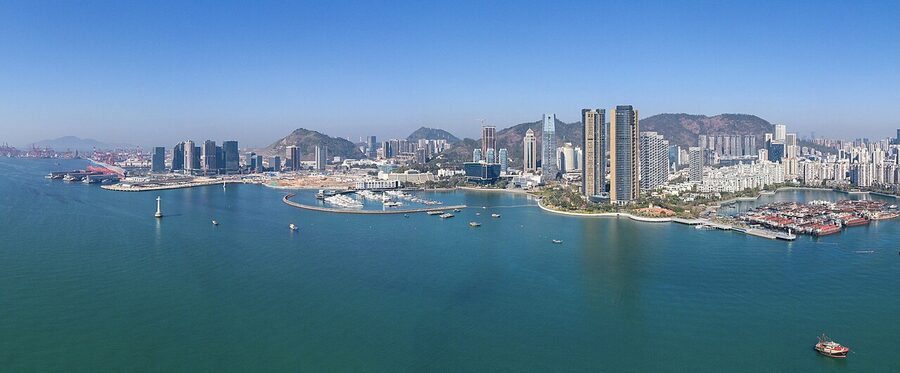 Skyline of Shekou, Shenzhen from the water