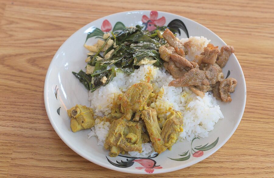 Southern Thai style rice with curry selection at Krua Kanom Bangkok