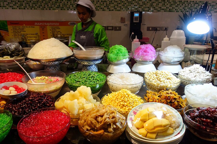 Lod chong sarim ruam mit Thai dessert shop at MBK