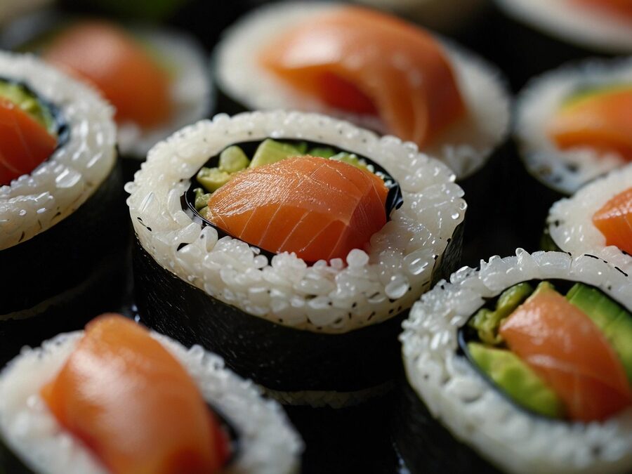 Edomae sushi tray with classic nigiri