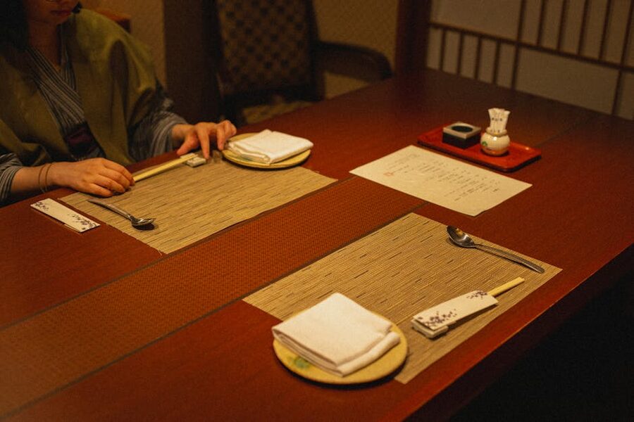 Modernist Japanese plating at a Tokyo restaurant