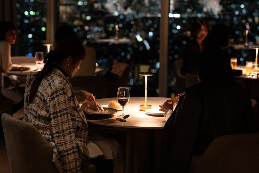 French-Japanese tasting menu plate at a Tokyo restaurant