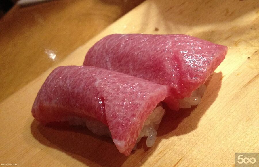 Nigiri toro sushi piece