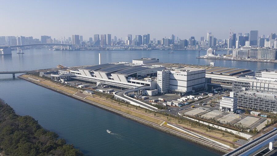 Aerial view of Toyosu Market, Tokyo