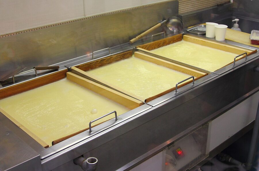 Fresh yuba tofu skin sheets, a Kyoto specialty