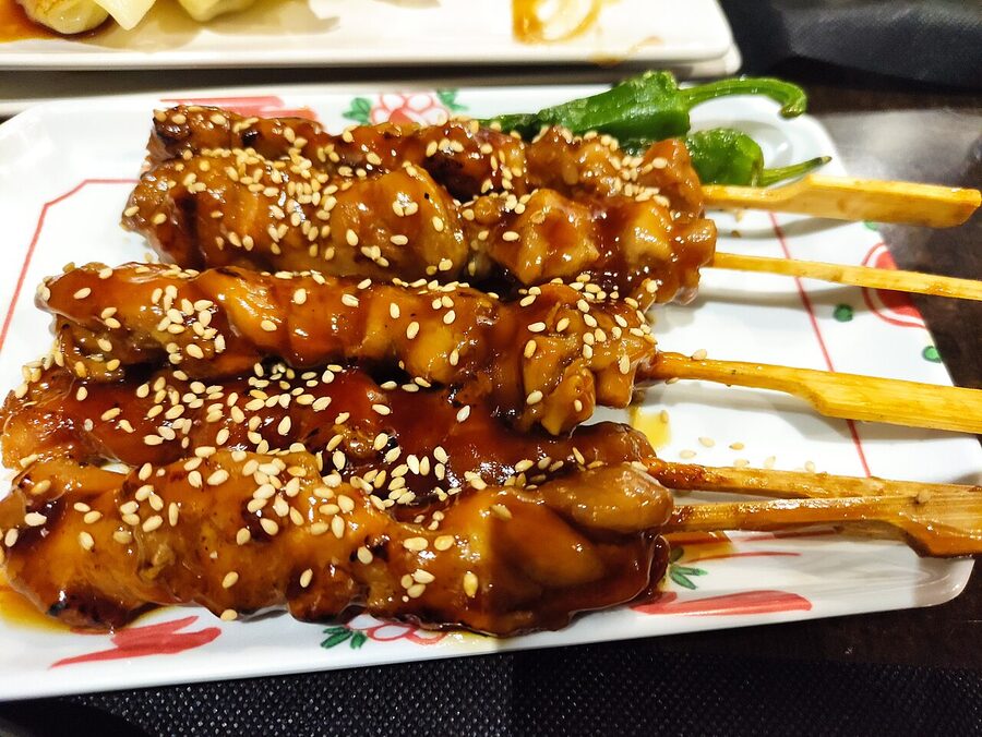 Yakitori plate at Tora restaurant